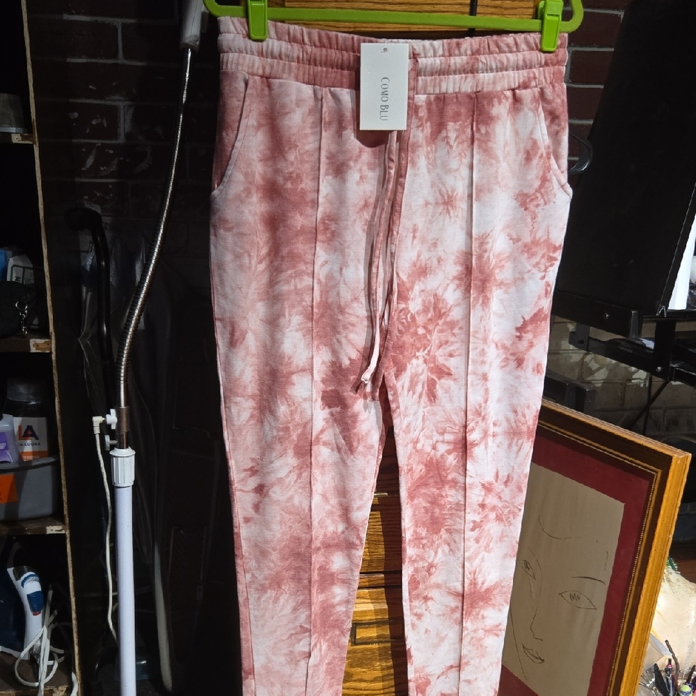 Tie-Dye Drawstring Joggers - Pink